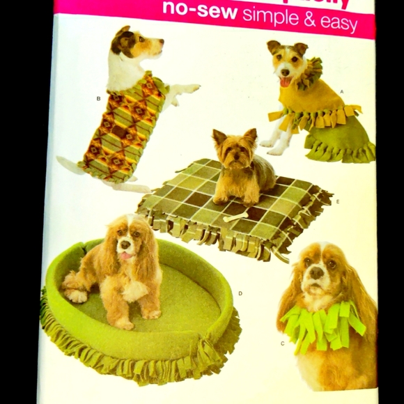 🗺️ New! Simplicity Pattern Pet Dog No Sew, Simple Uncut, #3960 Crafts For Pets - Picture 5 of 6